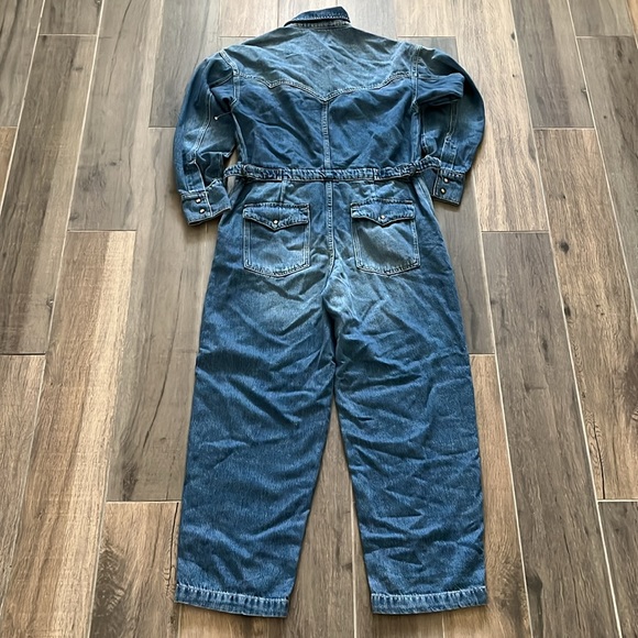 NEW! We The Free xCare Townes High Noon Denim Long Sleeve Pants Jumpsuit  Small - Picture 9 of 10